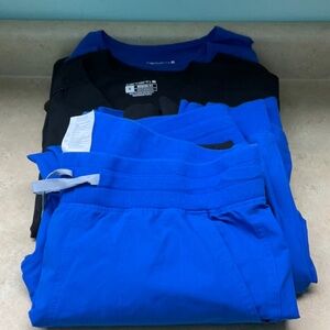 Blue and Black Scrub Set